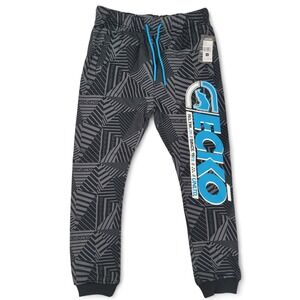 Ecko Unltd Take Flight Sweatpants Joggers Men M Black Gray Blue Logo Streetwear‎